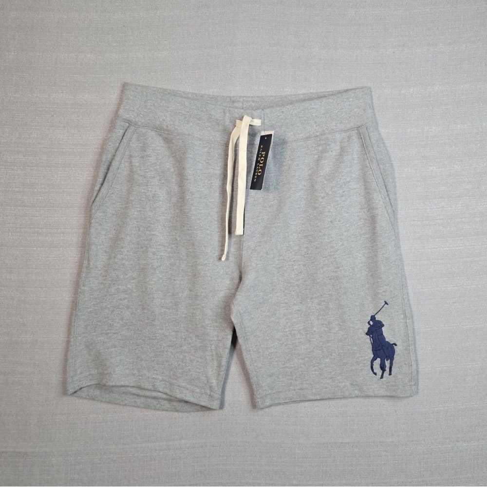 Polo Ralph Lauren Men's Gray Sweat Shorts Large Logo Size Small NWT